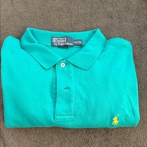 Ralph Lauren Turquoise Polo with Yellow Logo